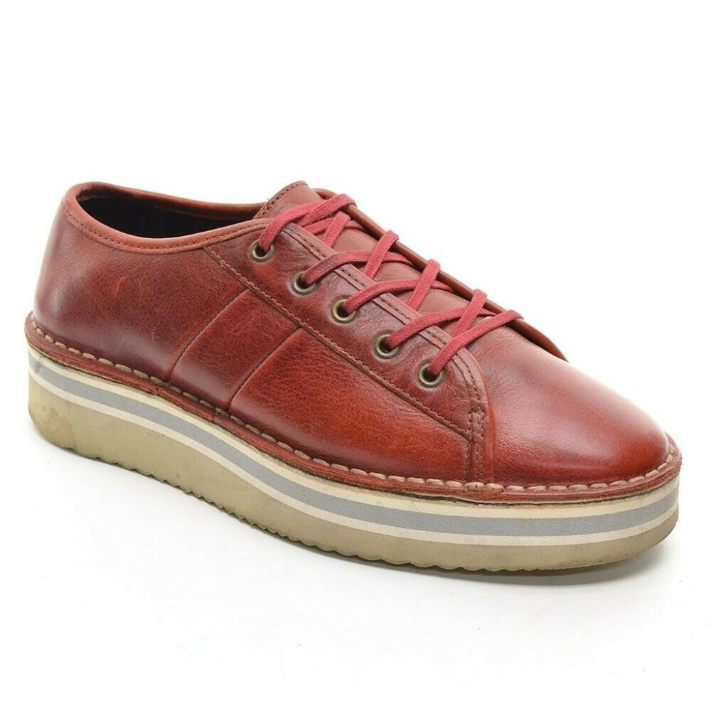 Swear London Nena Red Leather Platform Sneakers 39
